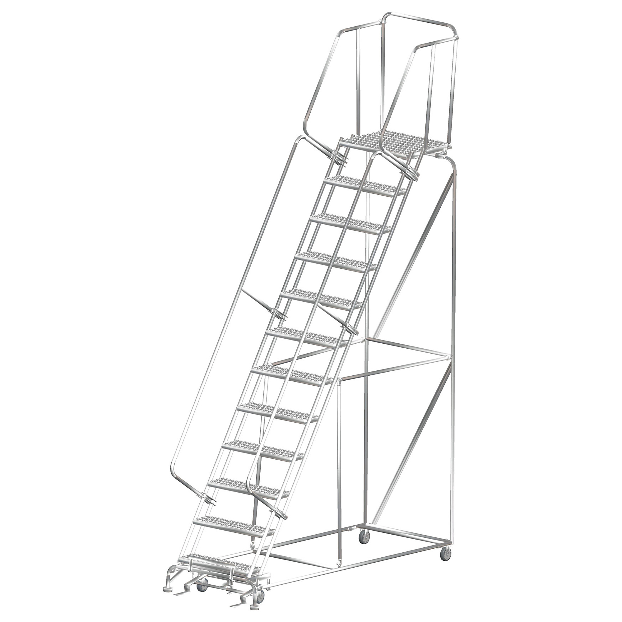 Ballymore, Stainless Steel Rolling Ladder, Overall Height 153 in, Steps 12, Material Stainless Steel, Model# SS123221G